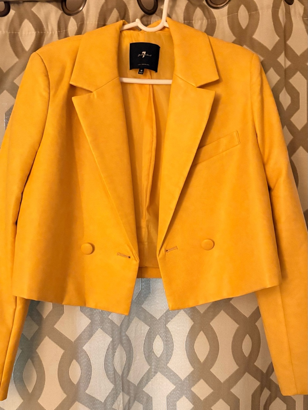 Cropped Yellow Blazer Jacket - Women